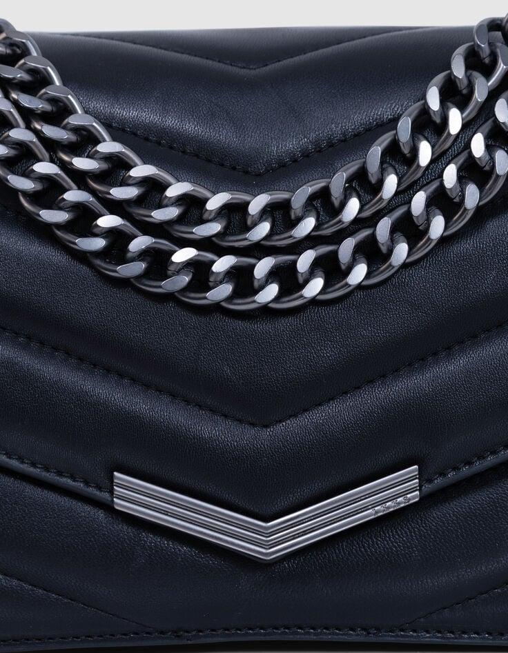 Ikks Sac THE 1 Timeless Noir Cuir Matelassé Taille M Femme