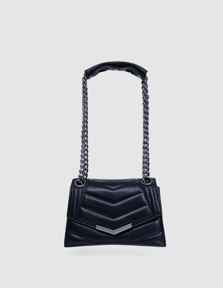 Ikks Sac THE 1 Timeless Noir Cuir Matelassé Taille S Femme