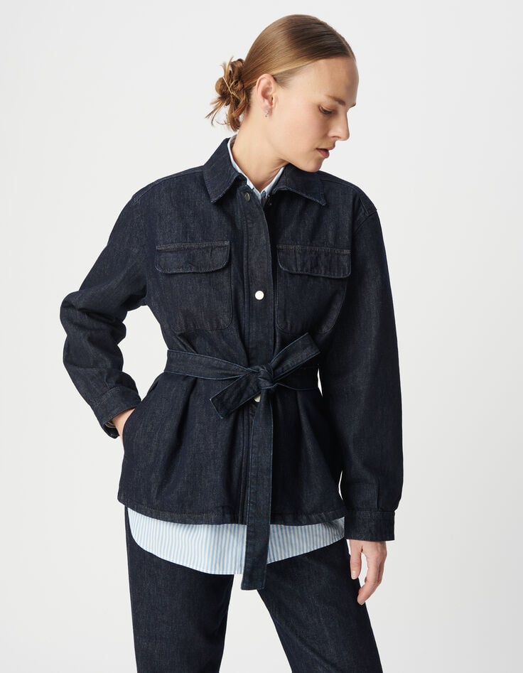 Ikks Saharienne En Jean Brut Coton Recyclé Zippée Femme