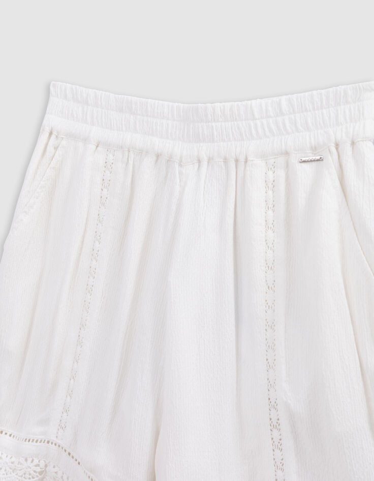 Ikks Short écru Détails Dentelle Esprit Bohème Fille