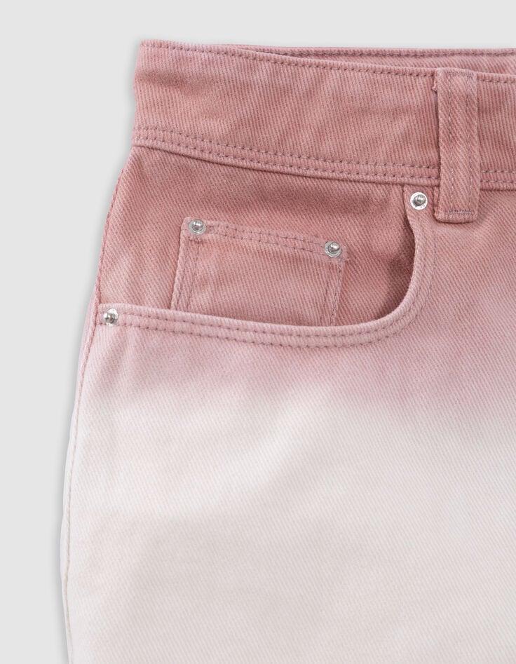 Ikks Short En Jean Rose Frangé Effet Deep Dye Fille