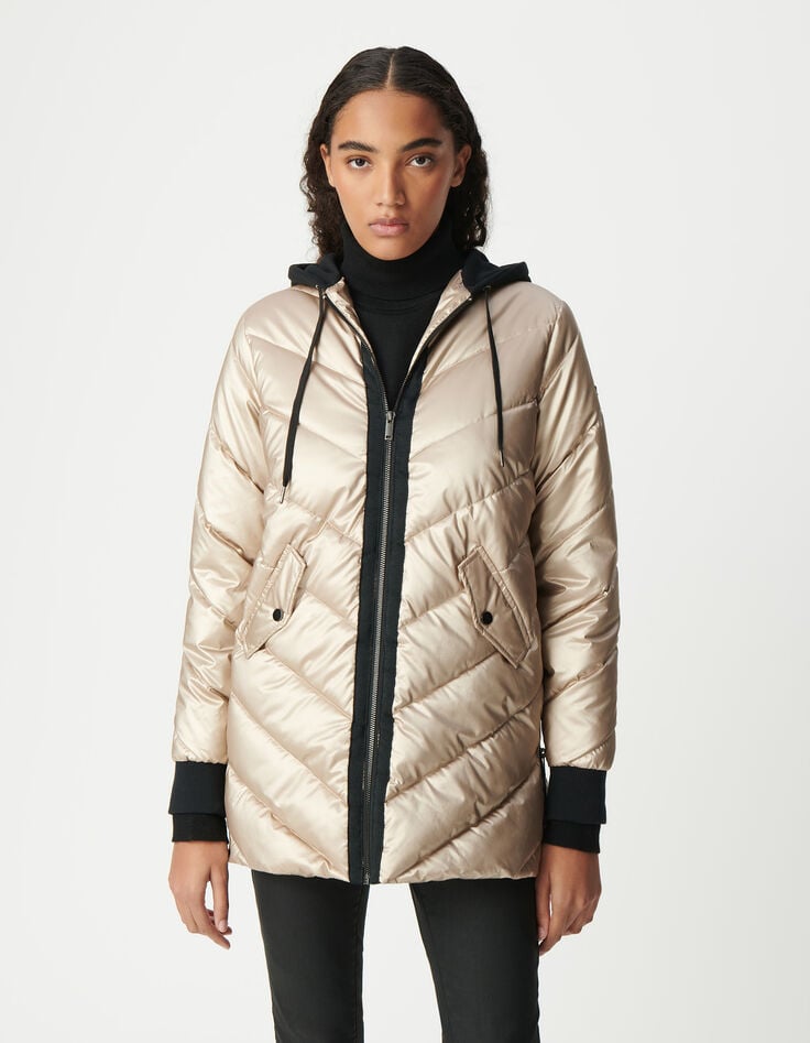 Ikks Sous-doudoune Gold Capuche Molleton Noir Femme