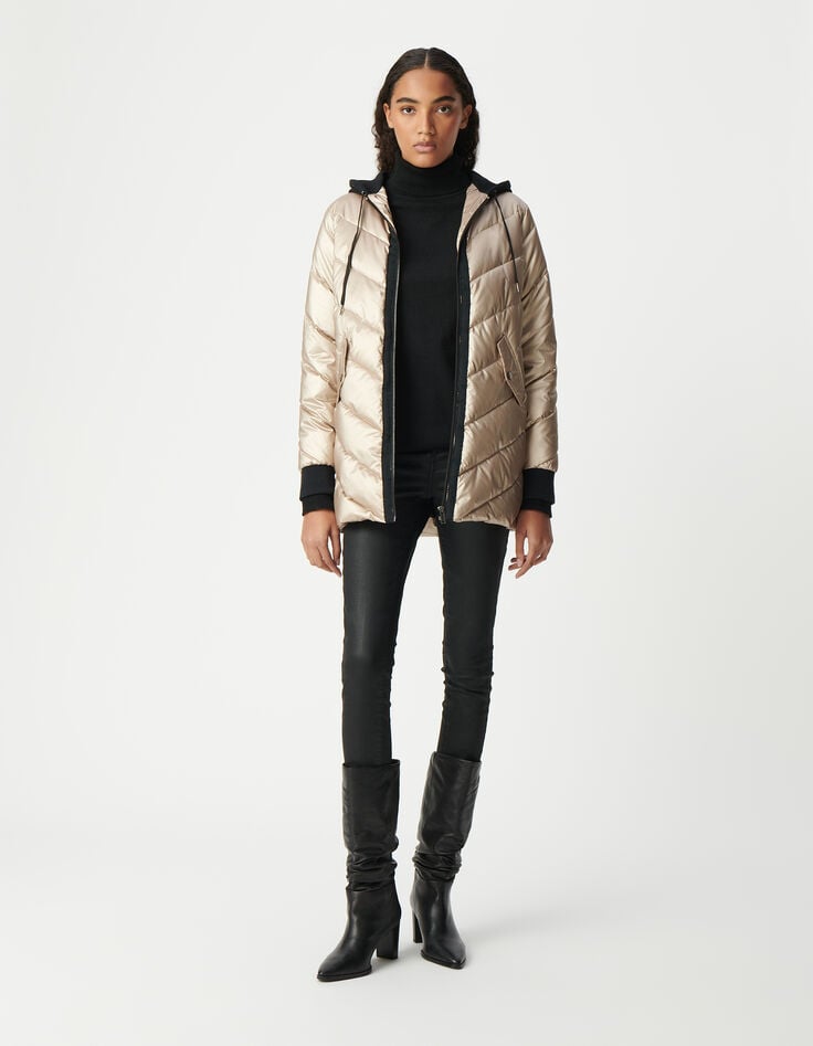 ikks Sous-doudoune gold capuche molleton noir Femme