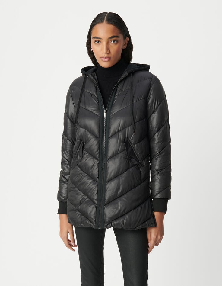 Ikks Sous-doudoune Longue à Capuche En Molleton Femme