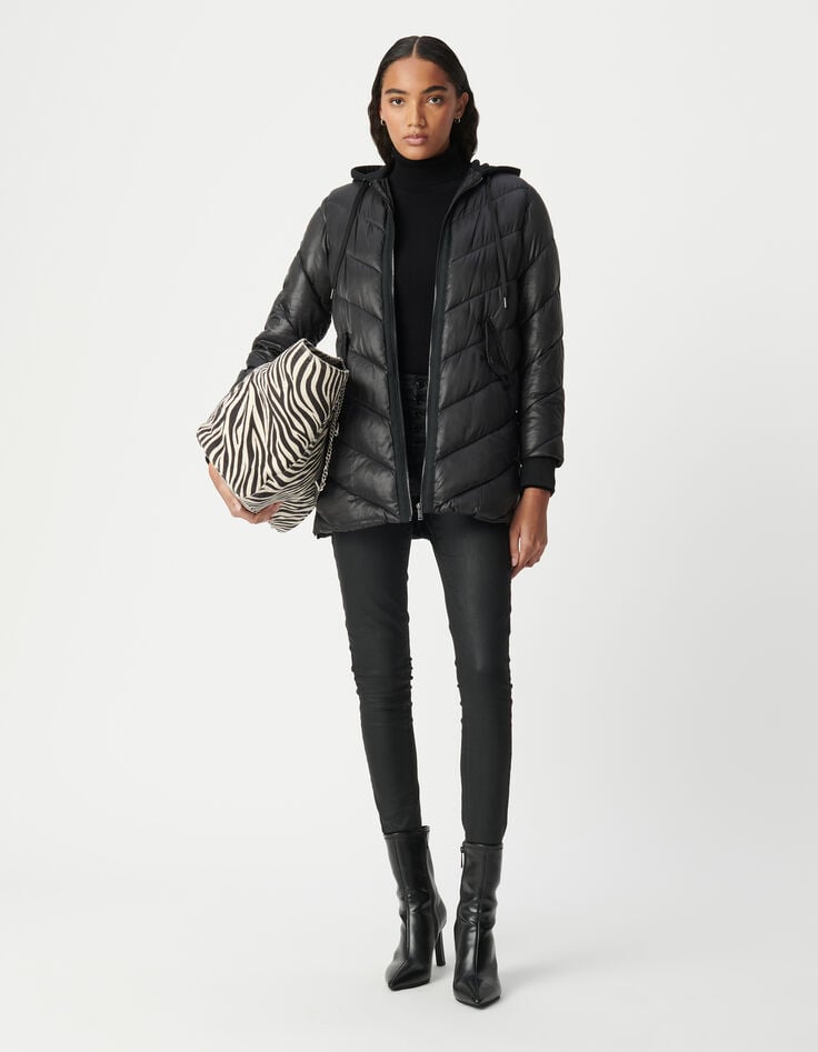 ikks Sous-doudoune longue à capuche en molleton femme