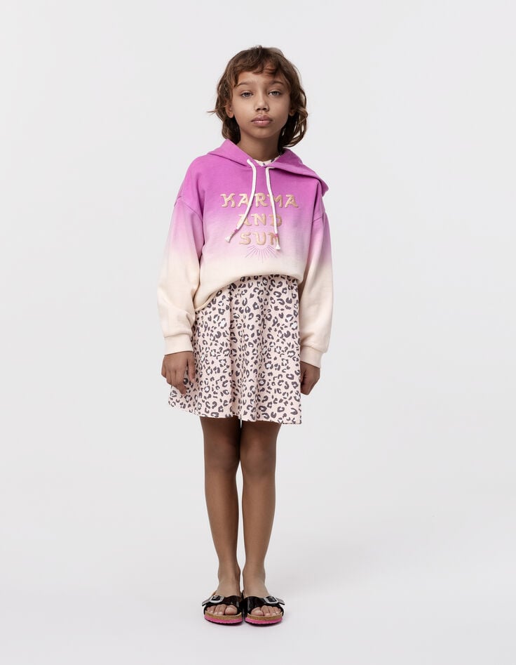 Ikks Sweat à Capuche Violet Effet Deep Dye à Message Fille