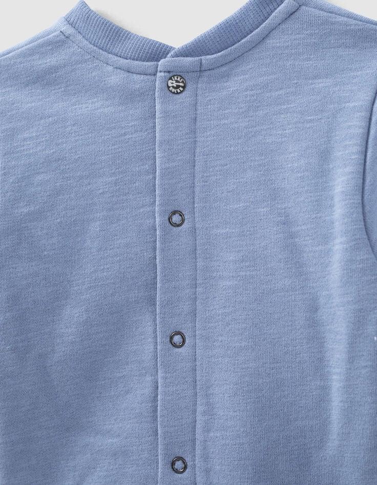 Ikks Sweat Bleu Moyen Brodé éclair En Molleton Bio Bébé