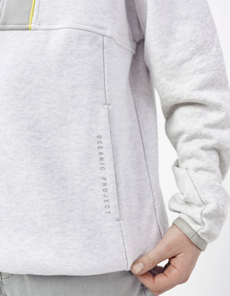 Ikks Sweat Camionneur Gris Et Kaki Passepoil Anis Garçon