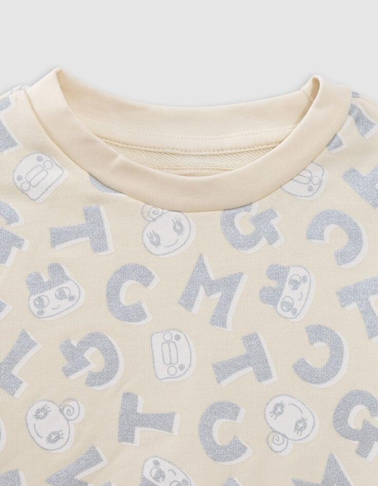 Ikks Sweat écru Lettres Métallisées TAMAGOTCHI X IKKS Fille