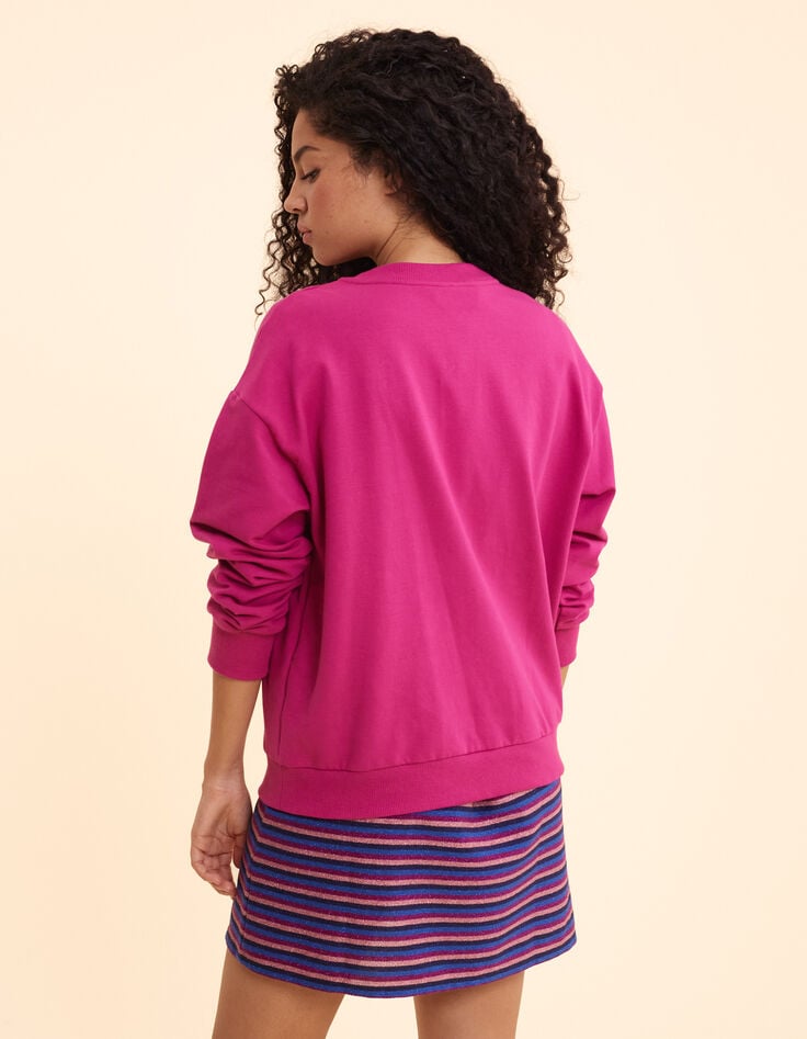 Ikks Sweat Rose Coucher De Soleil Velours Floqué I.Code