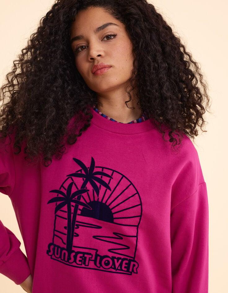 ikks Sweat rose coucher de soleil velours floqué I.Code