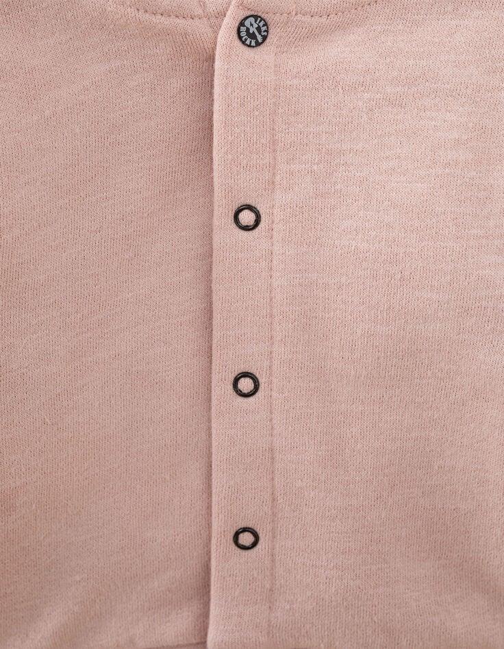 Ikks Sweat Rose Pâle Brodé Skull En Molleton Bio Bébé