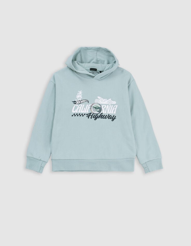 Ikks Sweat Vert D'eau à Capuche HOT WHEELS X IKKS Garçon