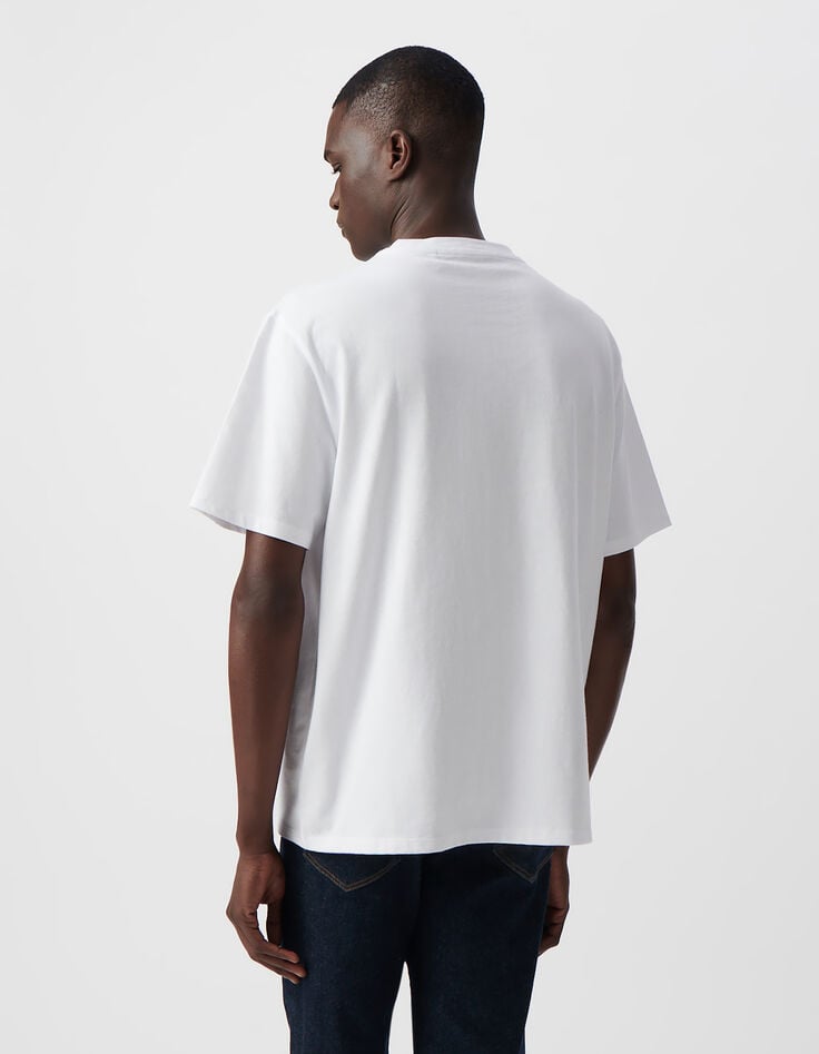 Ikks T-shirt Blanc à Message Embossé DRY FAST Homme