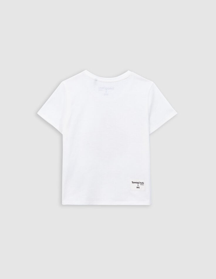 Ikks T-shirt Blanc Bio Sequins TAMAGOTCHI X IKKS Fille