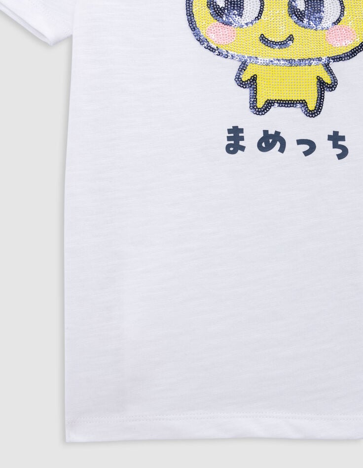 Ikks T-shirt Blanc Bio Sequins TAMAGOTCHI X IKKS Garçon