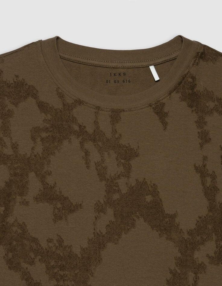 Ikks T-shirt Bronze Jacquard Motif Camouflage Homme
