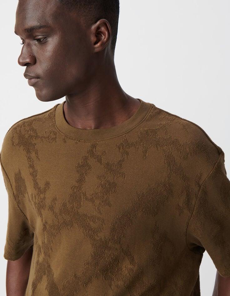 Ikks T-shirt Bronze Jacquard Motif Camouflage Homme