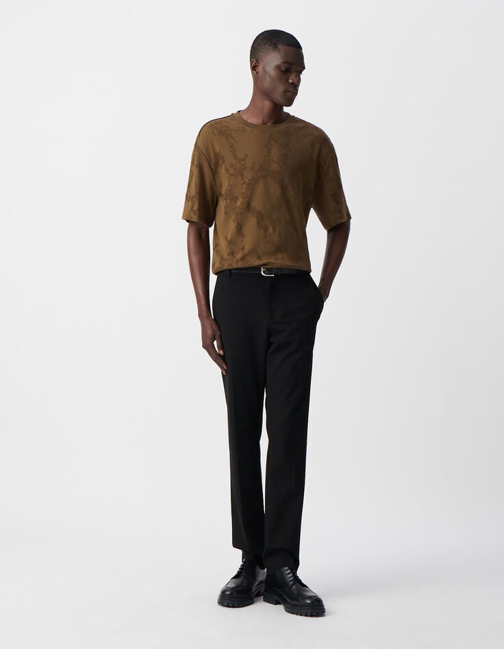 ikks T-shirt bronze jacquard motif camouflage Homme