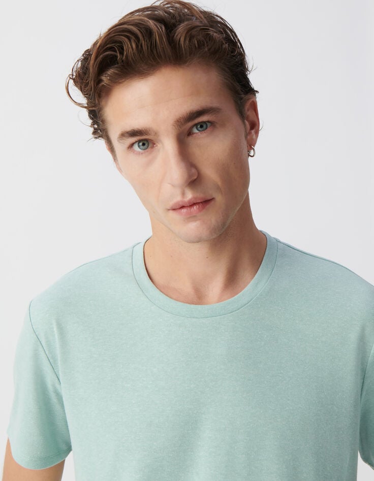 Ikks T-shirt Céladon Chanvre Mélangé DRY FAST Homme