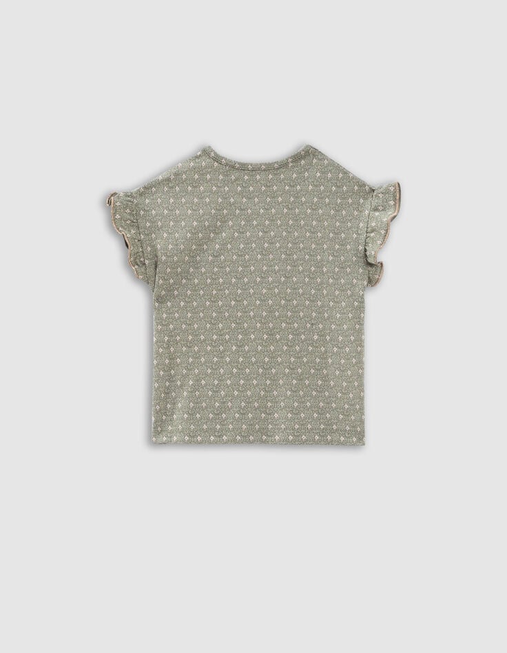 Ikks T-shirt Kaki Imprimé Graphique Minimaliste Bébé Fille