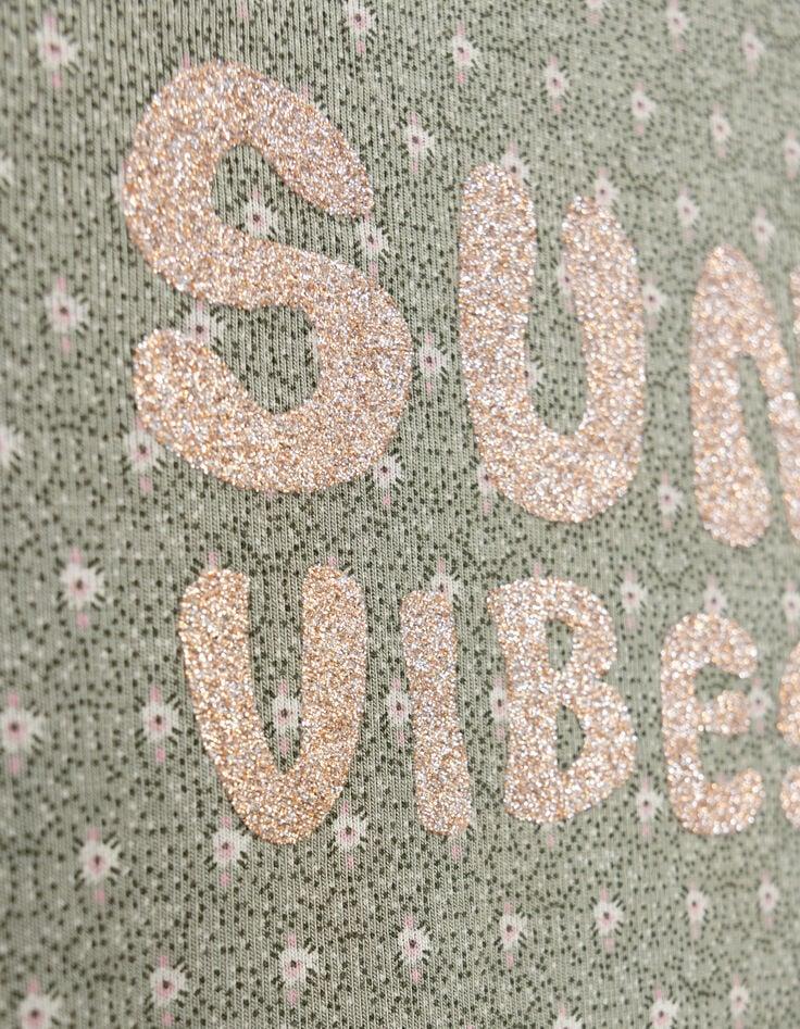 Ikks T-shirt Kaki Imprimé Graphique Minimaliste Bébé Fille