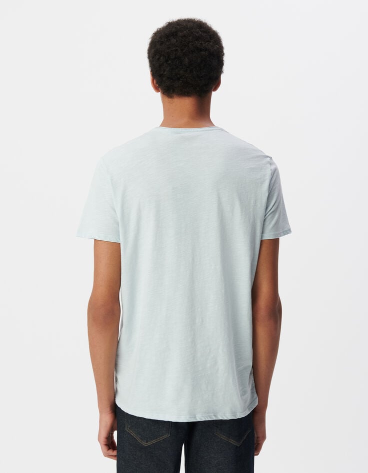 Ikks T-shirt L'Essentiel Ciel Coton Bio Encolure V Homme