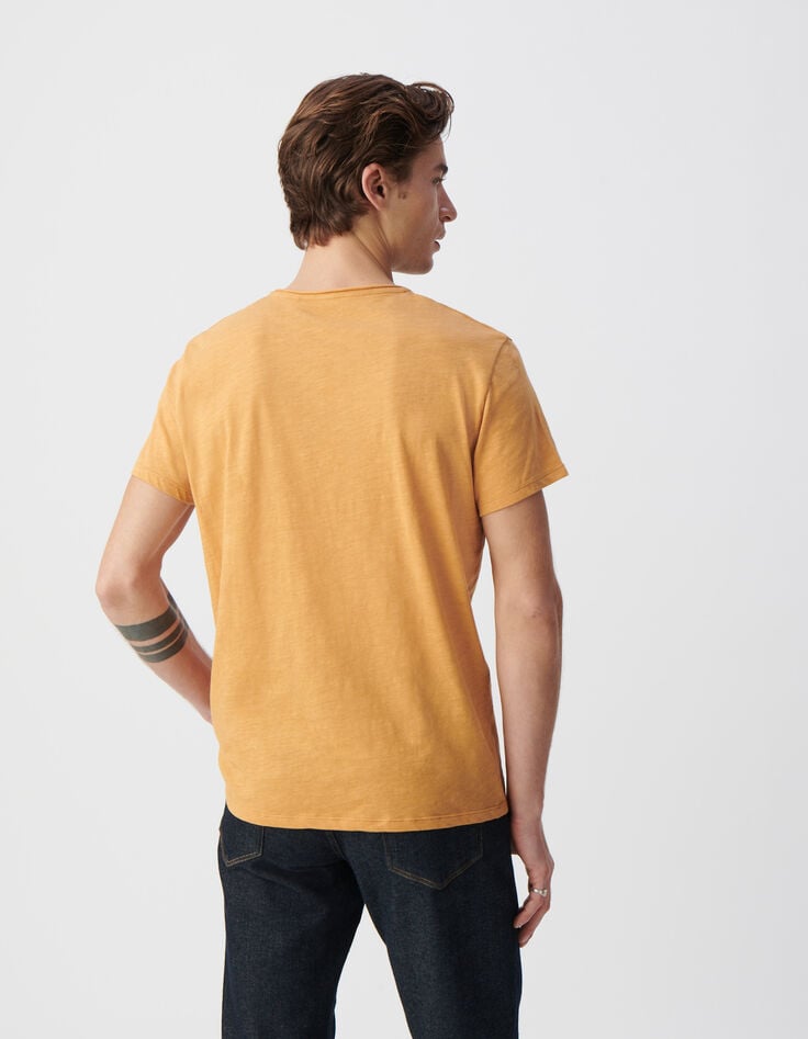 Ikks T-shirt L'Essentiel Curcuma Coton Bio Col V Homme