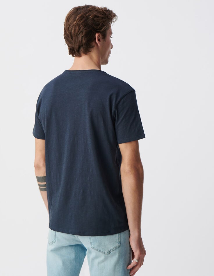 Ikks T-shirt L'Essentiel Encre Coton Bio Col Rond Homme