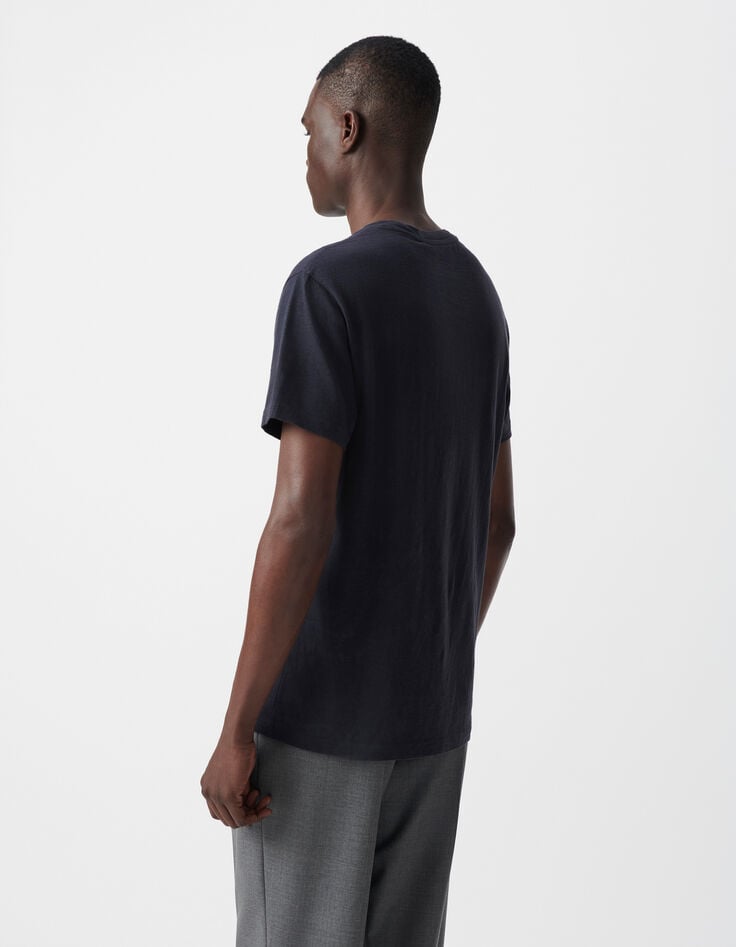 Ikks T-shirt Marine Coton Bio Message D'amour Homme