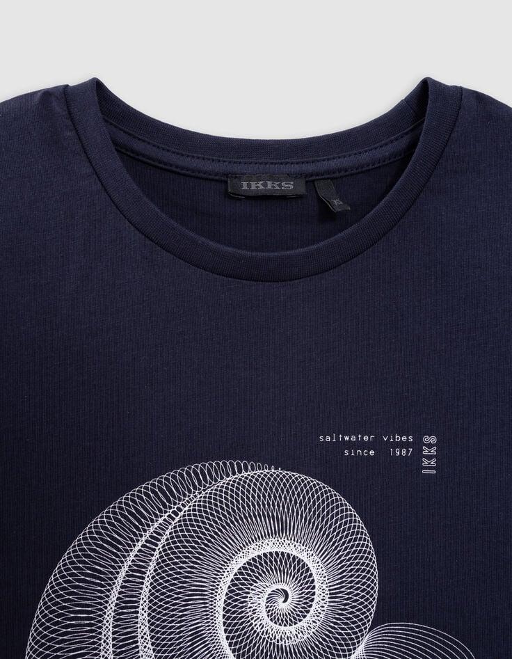 Ikks T-shirt Marine Coton Bio Spirale-coquillage Garçon