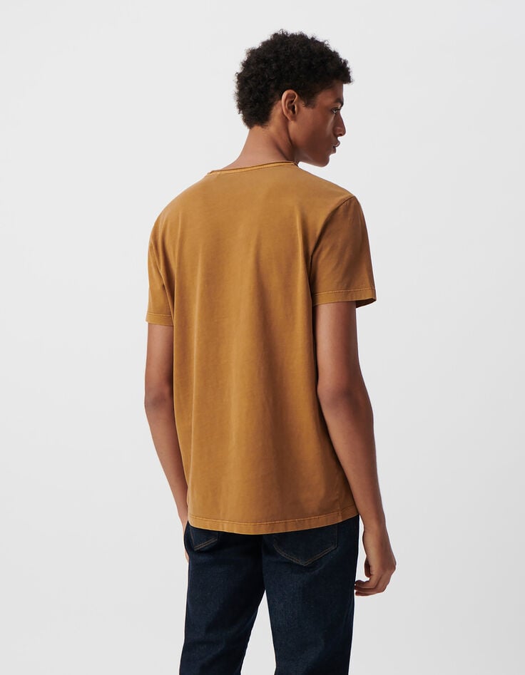 Ikks T-shirt Safran Coton Bio Visuel Tête De Mort-masque Homme