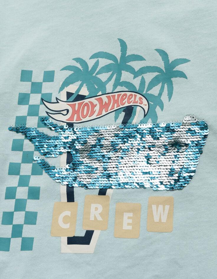 Ikks T-shirt Vert Bio Sequins HOT WHEELS X IKKS Garçon
