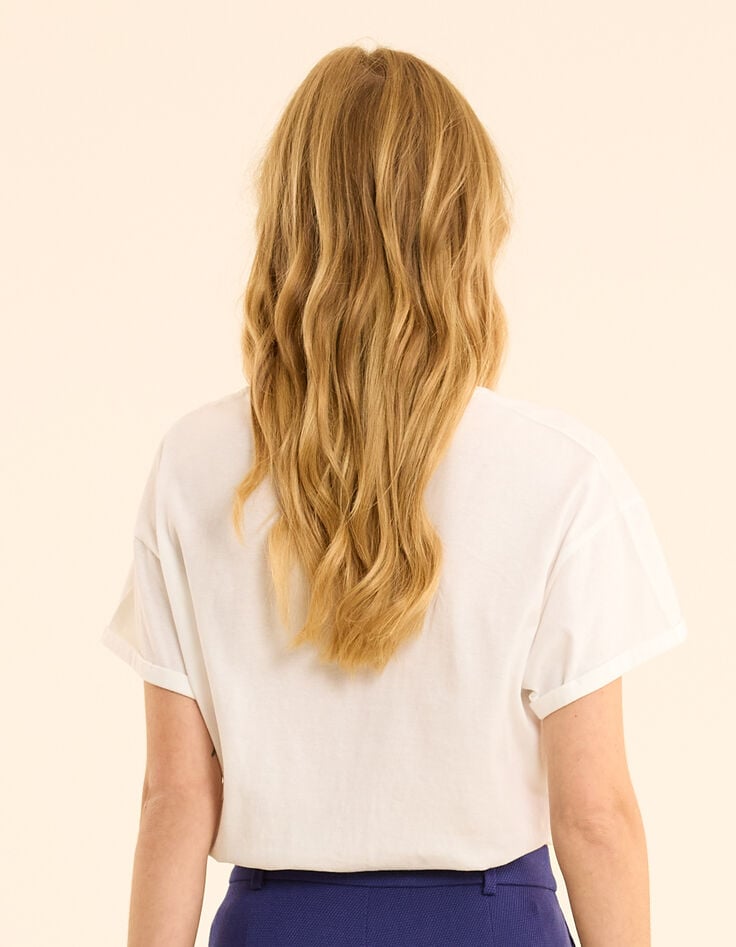 Ikks Tee-shirt Manches Courtes Blanc Coucher De Soleil I.Code