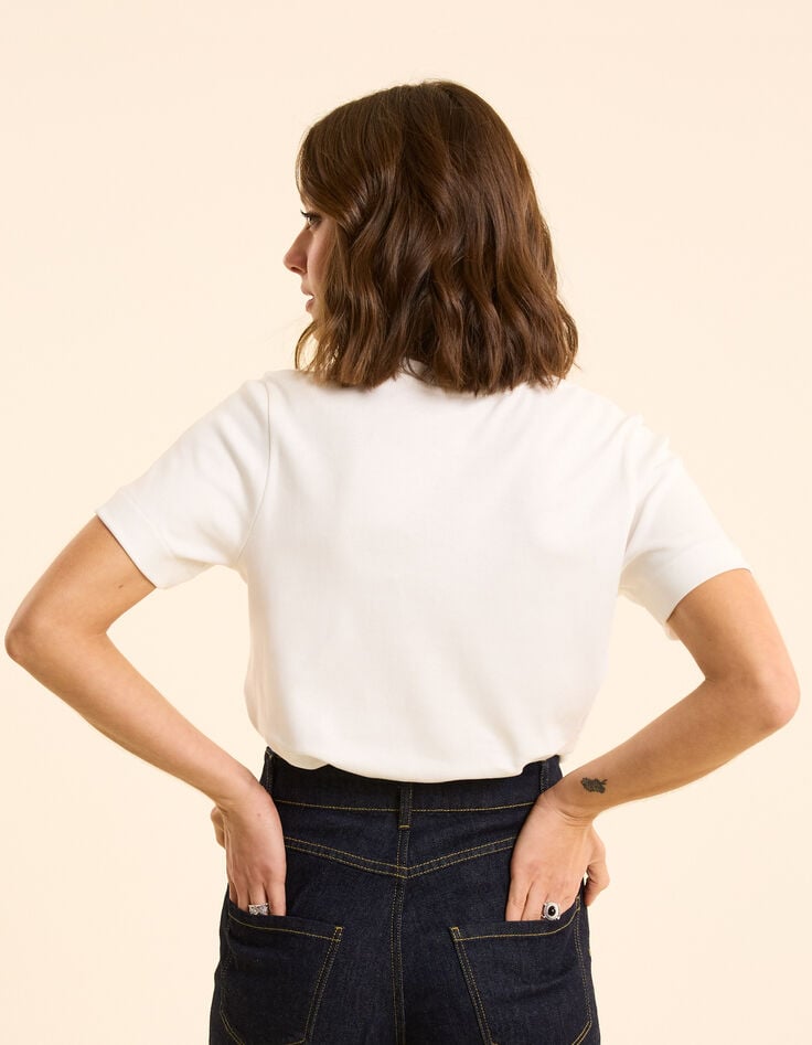 Ikks Tee-shirt Manches Courtes Blanc Maxi Monogramme I.Code