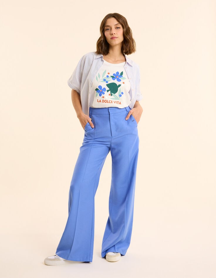 Ikks Tee-shirt Manches Courtes Blanc Maxi Oiseaux I.Code