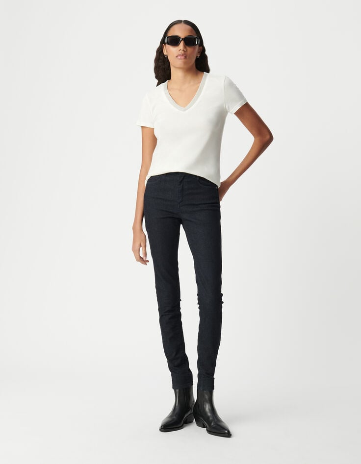 Ikks Tee-shirt Manches Courtes Coton Modal Encolure Bijoux Femme