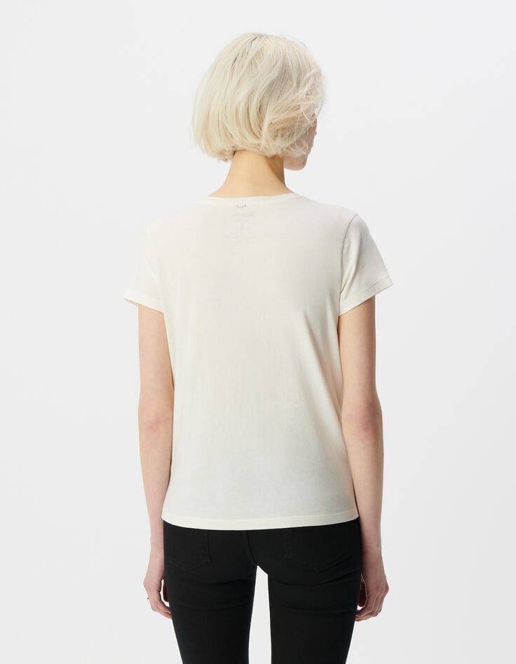 Ikks Tee-shirt Rock Blanc Coton Bio Visage BLONDIE Femme