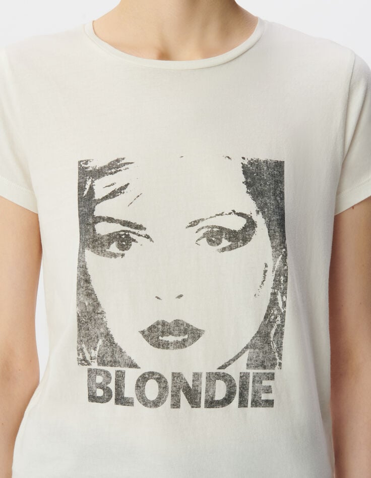 Ikks Tee-shirt Rock Blanc Coton Bio Visage BLONDIE Femme