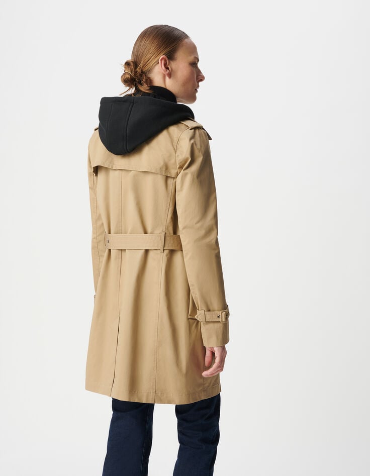 Ikks Trench à Capuche Et Parementure Amovibles Femme