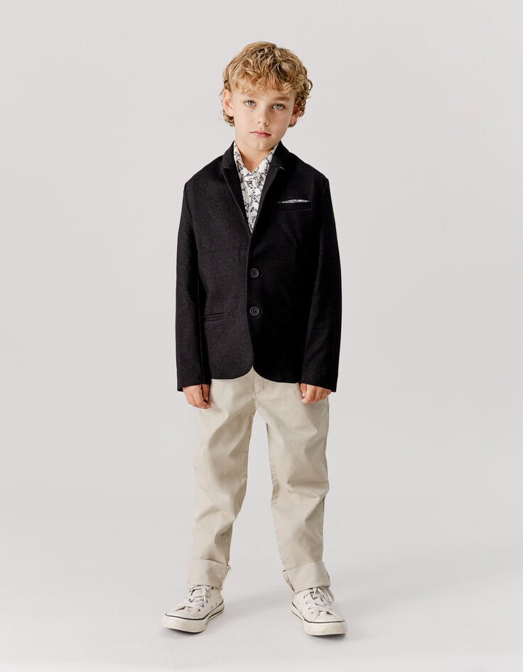 Ikks Veste De Costume Cérémonie Noire Faux-uni Garçon