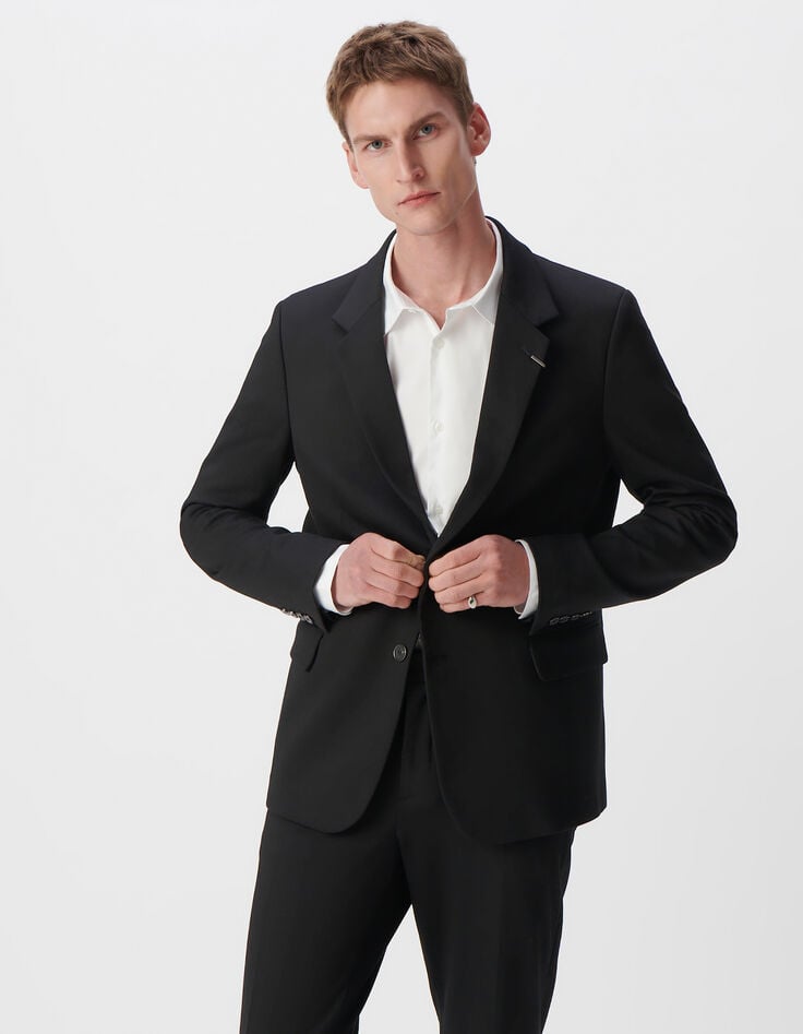 Ikks Veste De Costume LARGE Noire Maille Milano Homme