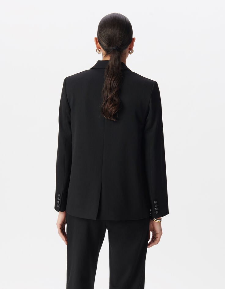 Ikks Veste De Costume Noire Boutonnage Croisé Femme