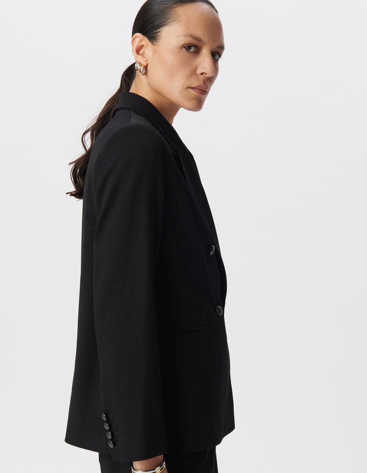 Ikks Veste De Costume Noire Boutonnage Croisé Femme