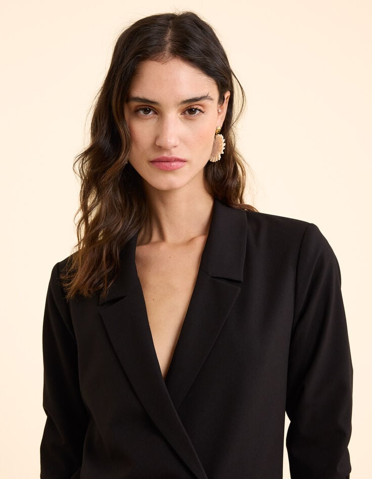 Ikks Veste De Costume Noire Boutonnage Croisé I.Code