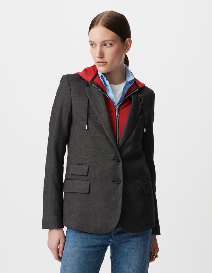 Ikks Veste De Costume Oversize Noire Caviar Faux-uni Femme