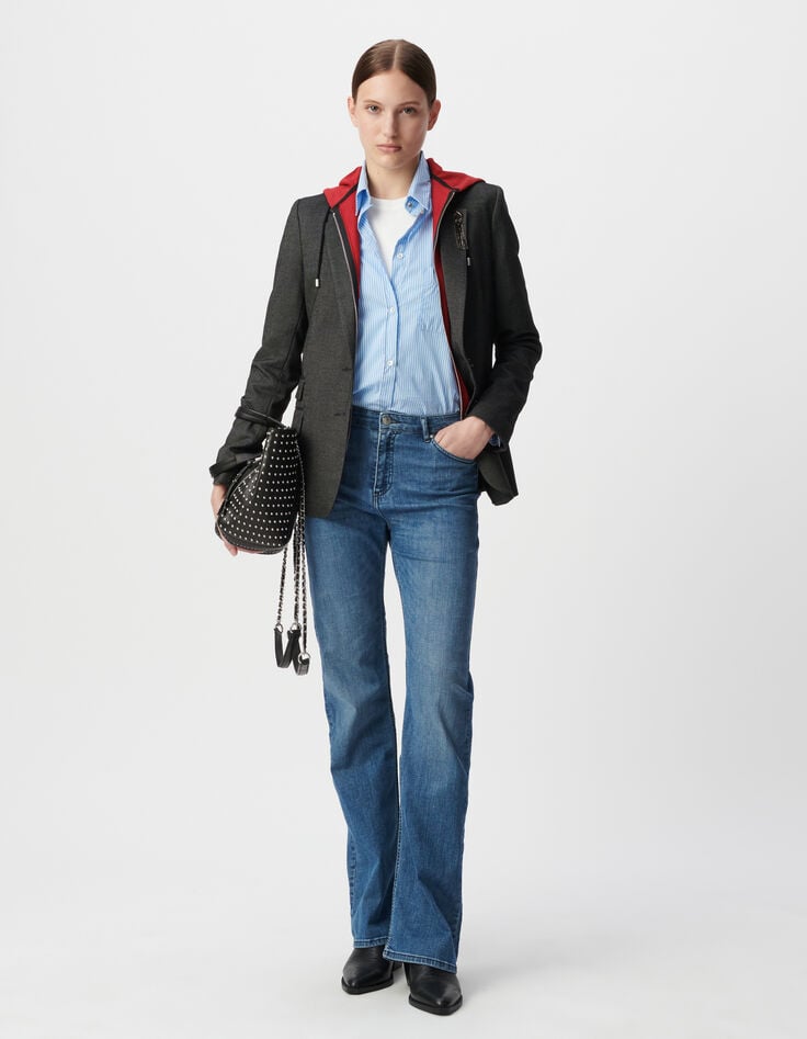 ikks Veste de costume oversize noire caviar faux-uni Femme