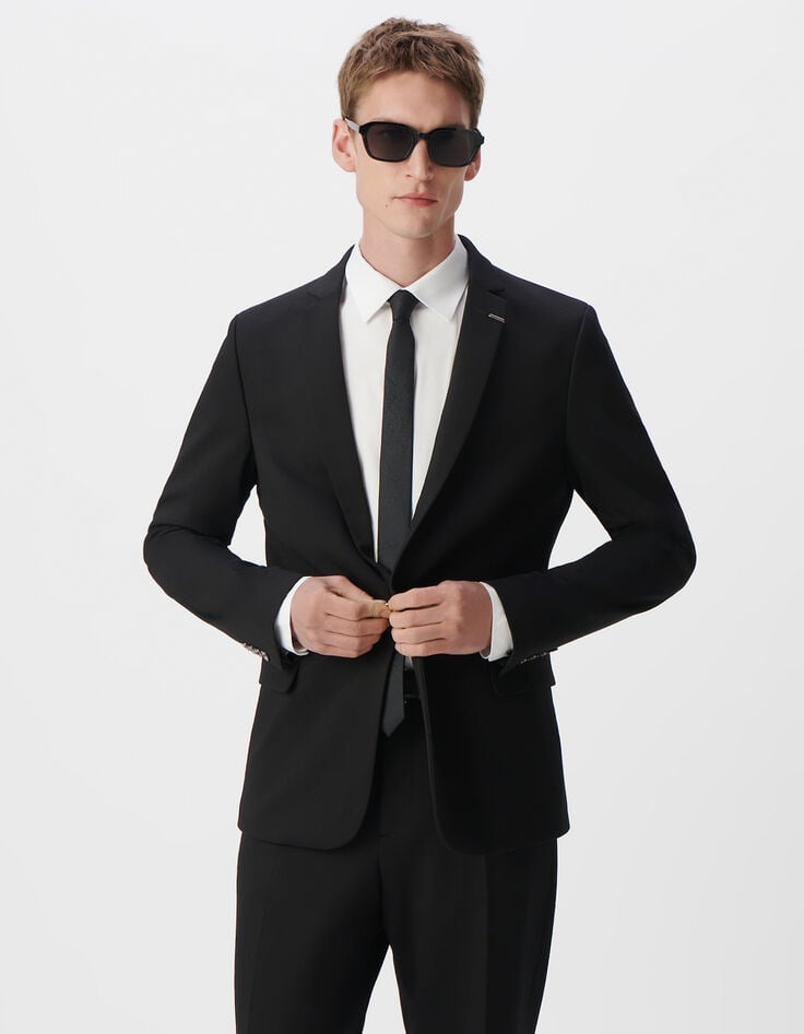 Ikks Veste De Costume SLIM Noire Maille Milano Homme