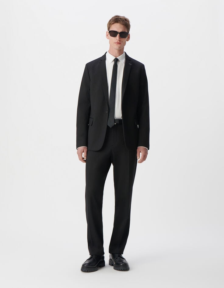 ikks Veste de costume SLIM noire maille Milano Homme