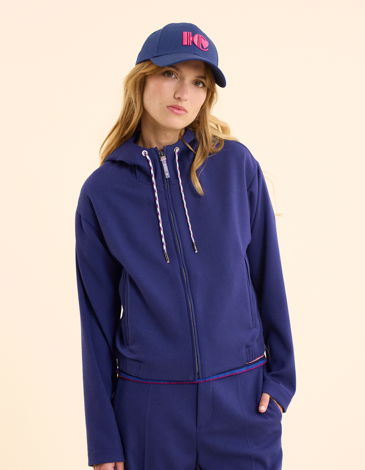 Ikks Veste De Jogging Indigo Maille Nid D'abeille I.Code